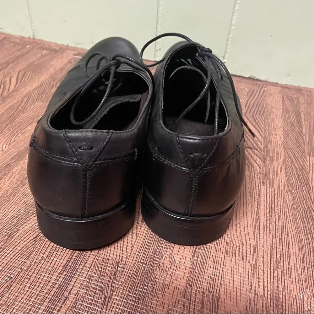 John Varvatos Star USA Black Leather Oxford Cap Toe Dress Shoes‎ Mens Size 9.5 M